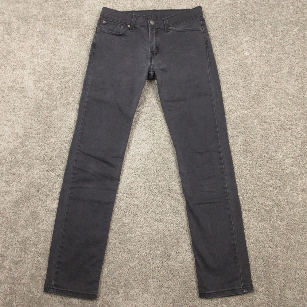 Levis Jeans 29x32 Black 511 Slim Straight Zip Fly Washed Denim Pants